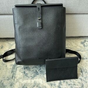 TUMI Georgica Mica Backpack - Black Pebble Leather